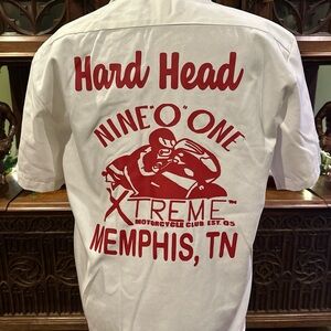 Custom men’s Dickies sz M Nine O One Xtreme Motorcycle Club Shirt.